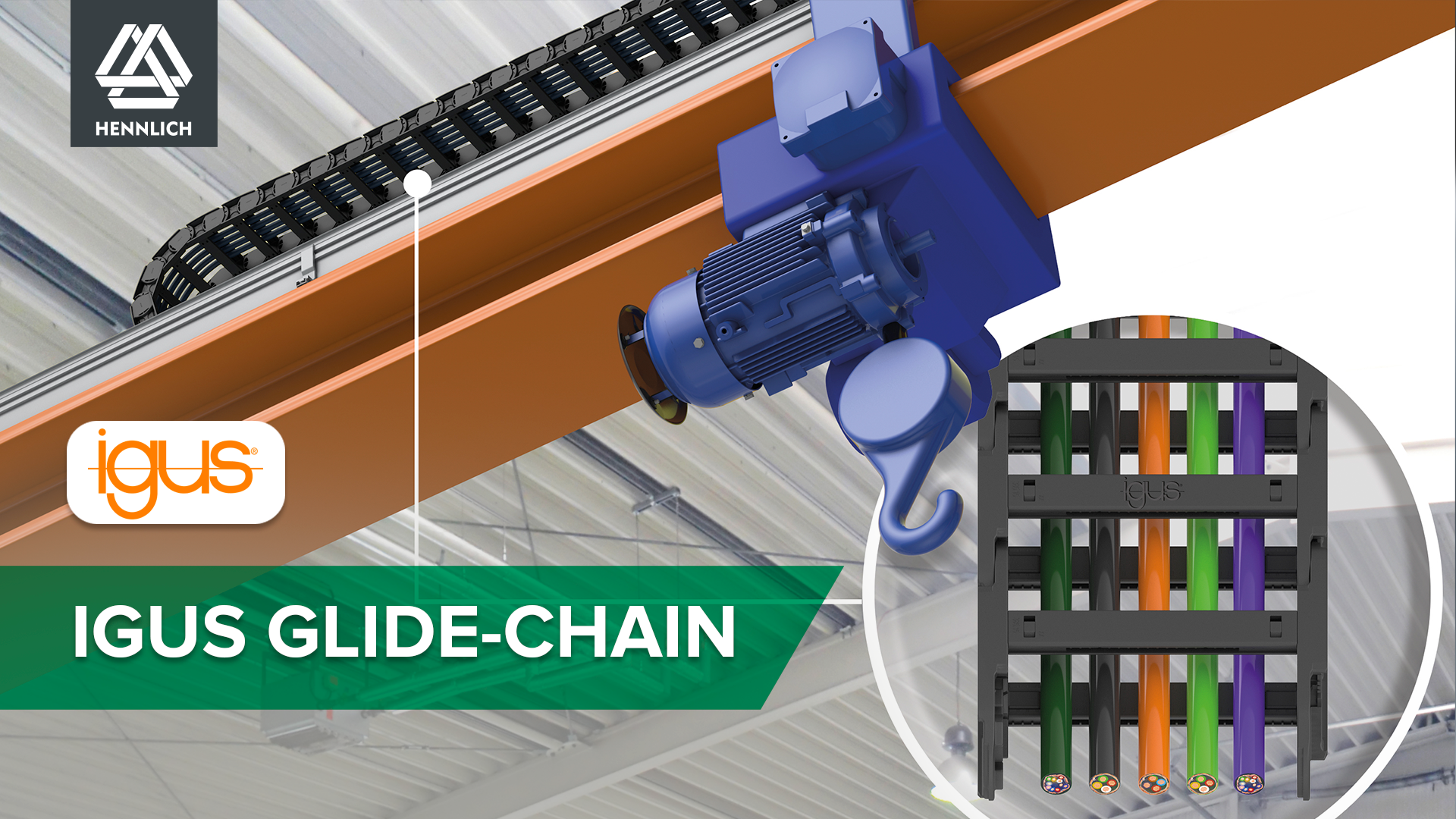 Уменьшите расходы на цеховые краны до 40% вместе с igus glide-chain