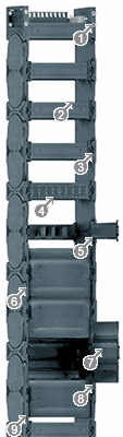 Серия R4.31L - Закрытый кабелеукладчик с застежками-защелками с двух сторон и с поперечными перемычками между каждым звеном